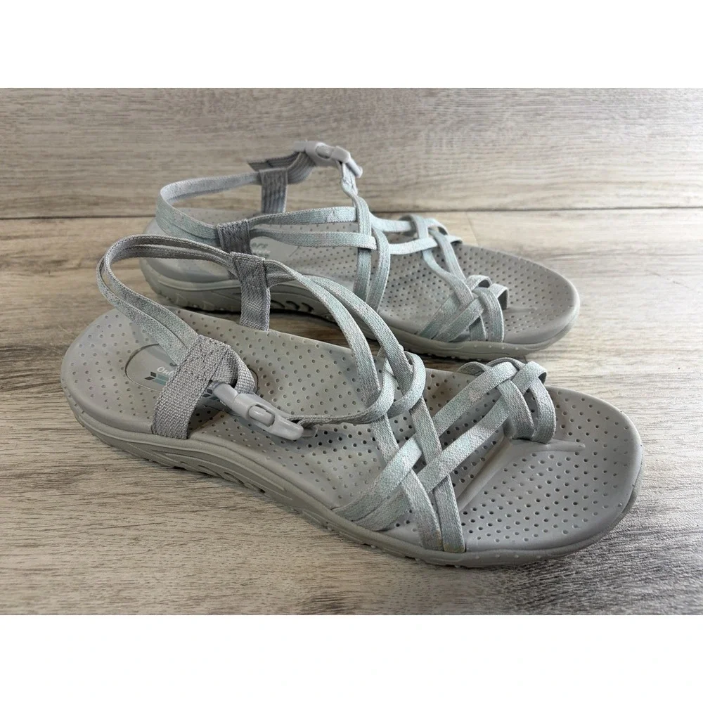 Skechers Reggae Irie Mon Blue‎ Gray Sandal Womens 9 US Outdoor Lifestyle Shoes